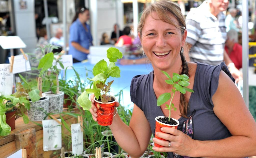 Samantha-Lee Mihelffy with plants from Me-Healthy Farm in Karangi. Samantha-Lee Mihelffy with plants from Me-Healthy Farm in Karangi.